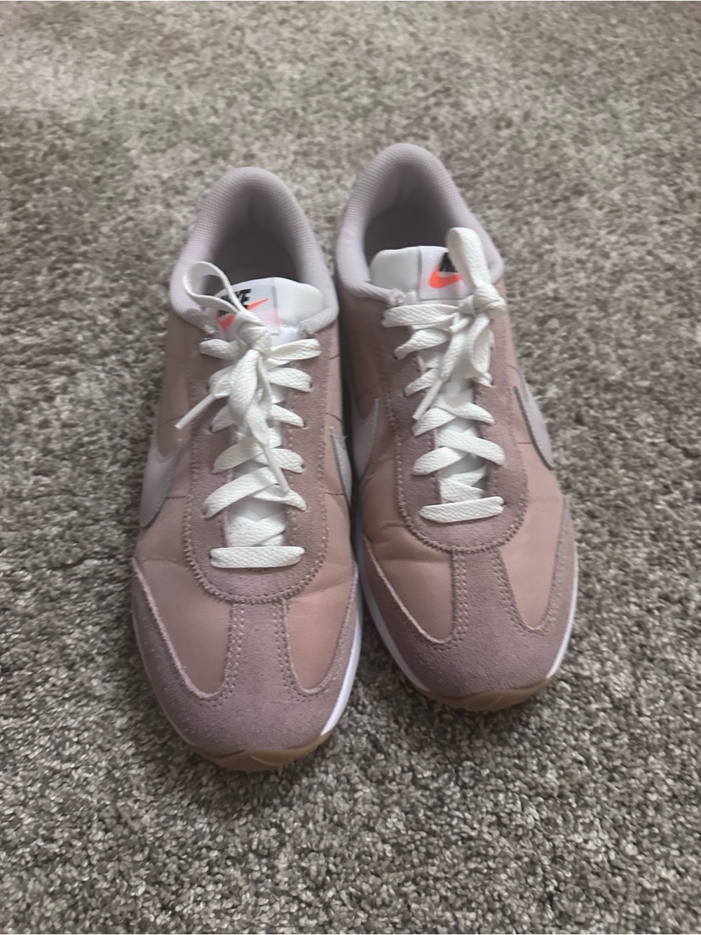 Nike Women's Dusty Pink and White Retro Runner Sneakers